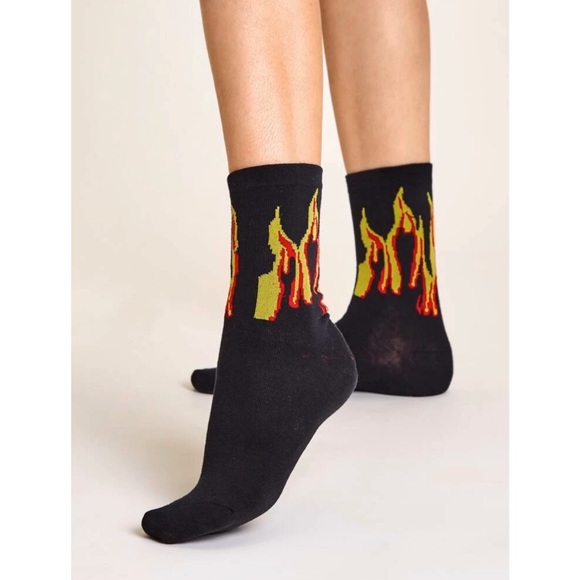 SHEIN Other - Black Flame High Socks